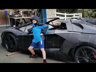 a man bought a 3d printer and printed a lamborghini with his son in the garage... the neighbors thought they were crazy...